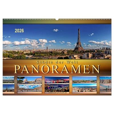 Städte der Welt, Panoramen (Wandkalender 2026 DIN A2 quer), CALVENDO Monatskalender
