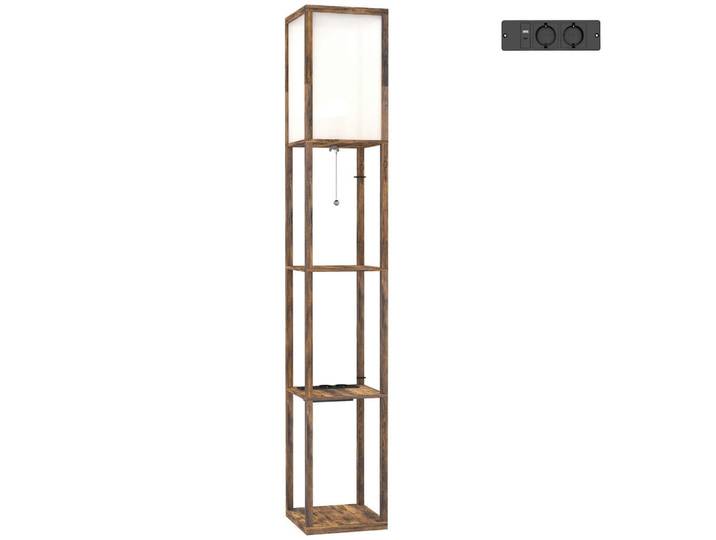 Homcom Stehlampe Acryl MDF Rustikal-Braun, E27, 26x160x26 cm, Lampen & Leuchten, Innenbeleuchtung, Stehlampen