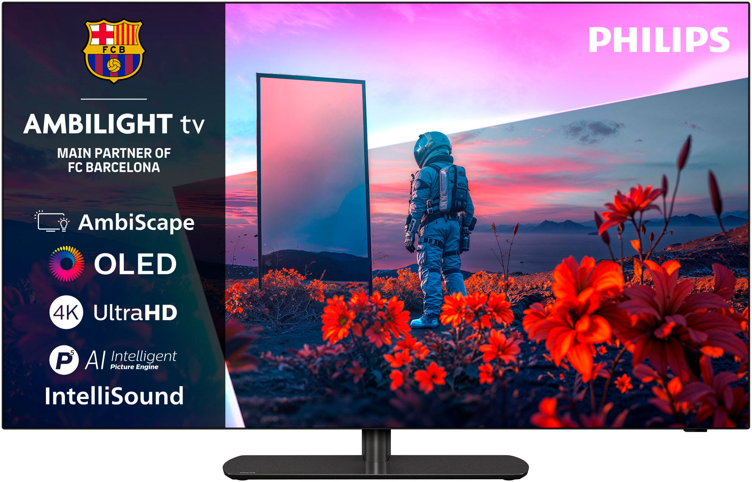 Philips OLED-Fernseher "55OLED811/12", Energieeffizienz: G, schwarz, 55 ″, Fernseher, OLED-Fernseher