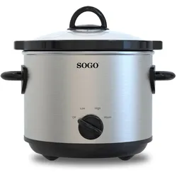 Sogo OLL-SS-10705, Dampfgarer + Reiskocher, Silber, Schwarz
