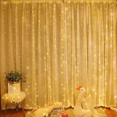 Combo Retail Shop Window Curtain Lights Fairy Lights, USB Powered Waterproof Lights, Curtain Lights For Party Wedding Festival With Remote warm Light 3x3m