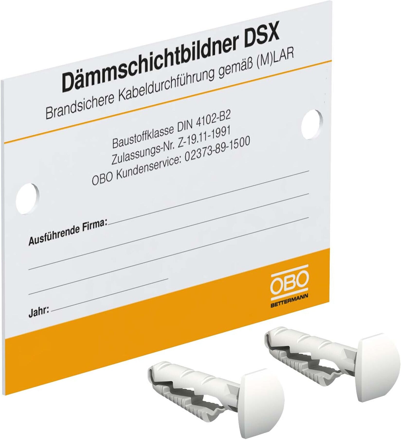 OBO Bettermann Vertr Kennzeichnungsschild f.Einzelkabeldurchf. KS-LAR DE (7205420)