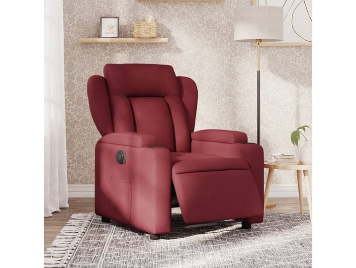 vidaXL Relaxsessel, Relaxsessel Elektrisch Weinrot Stoff