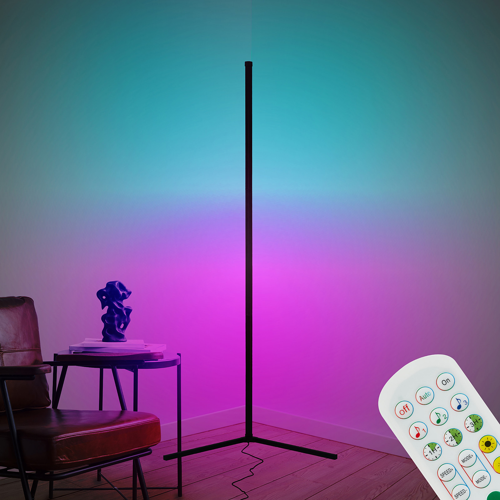 home24 Staande lamp Magic IC RGBIC zwart