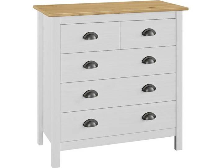 Buffet scandinave Armoire Commode à tiroirs Sideboard Blanc 79x40x80 cm Bois de pin solide