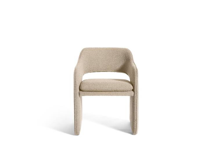 Plush Esszimmerstuhl, Amiya Bouclé Beige