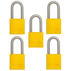 5x Abus Vorhangschloss Aluminium gelb 72LL/40 vs Bügelschloss Gravur geeignet