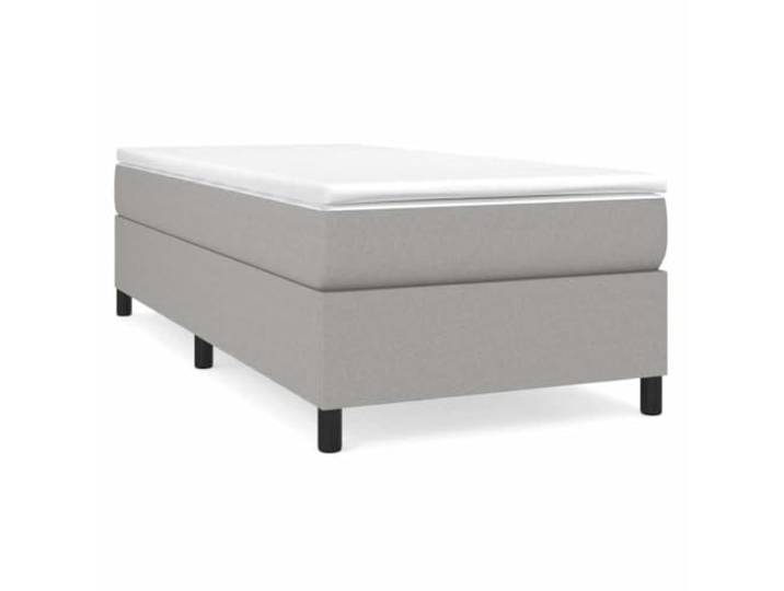 PUGYNBK Boxspringbett mit Matratze, Hellgrau, 80 x 200 cm Gefederte Federn, mittlere Festigkeit, Holzlatten, atmungsaktiver Schutz