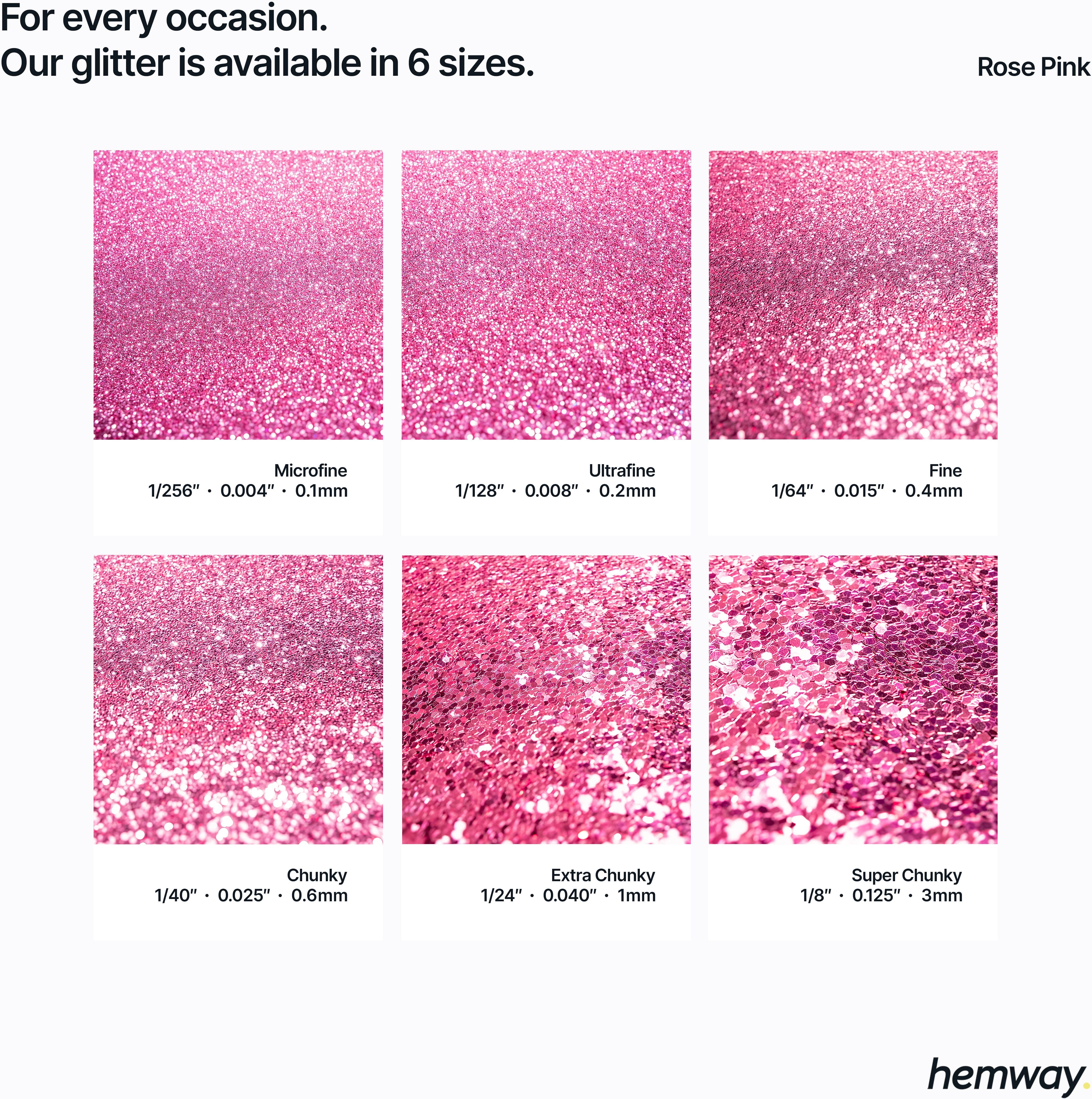 Hemway Craft Glitter Shaker 130g / 4.6oz   Rose Pink   Epoxy Resin, DIY, Tumbler, Decoration - Rose Pink - Ultrafine 130g