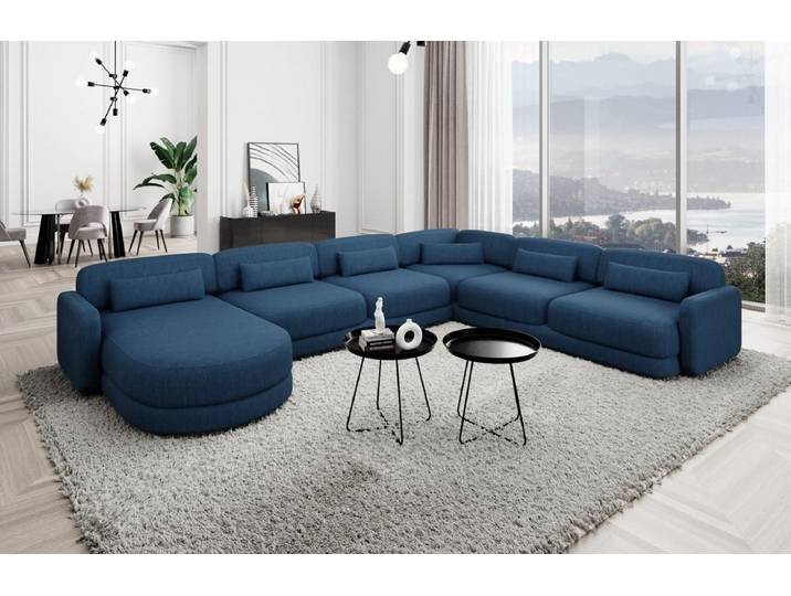 Wohnlandschaft Valencia XXL U-Form in Stoff