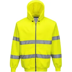 Warnschutz Kapuzen-Sweatjacke "B305" - L - gelb