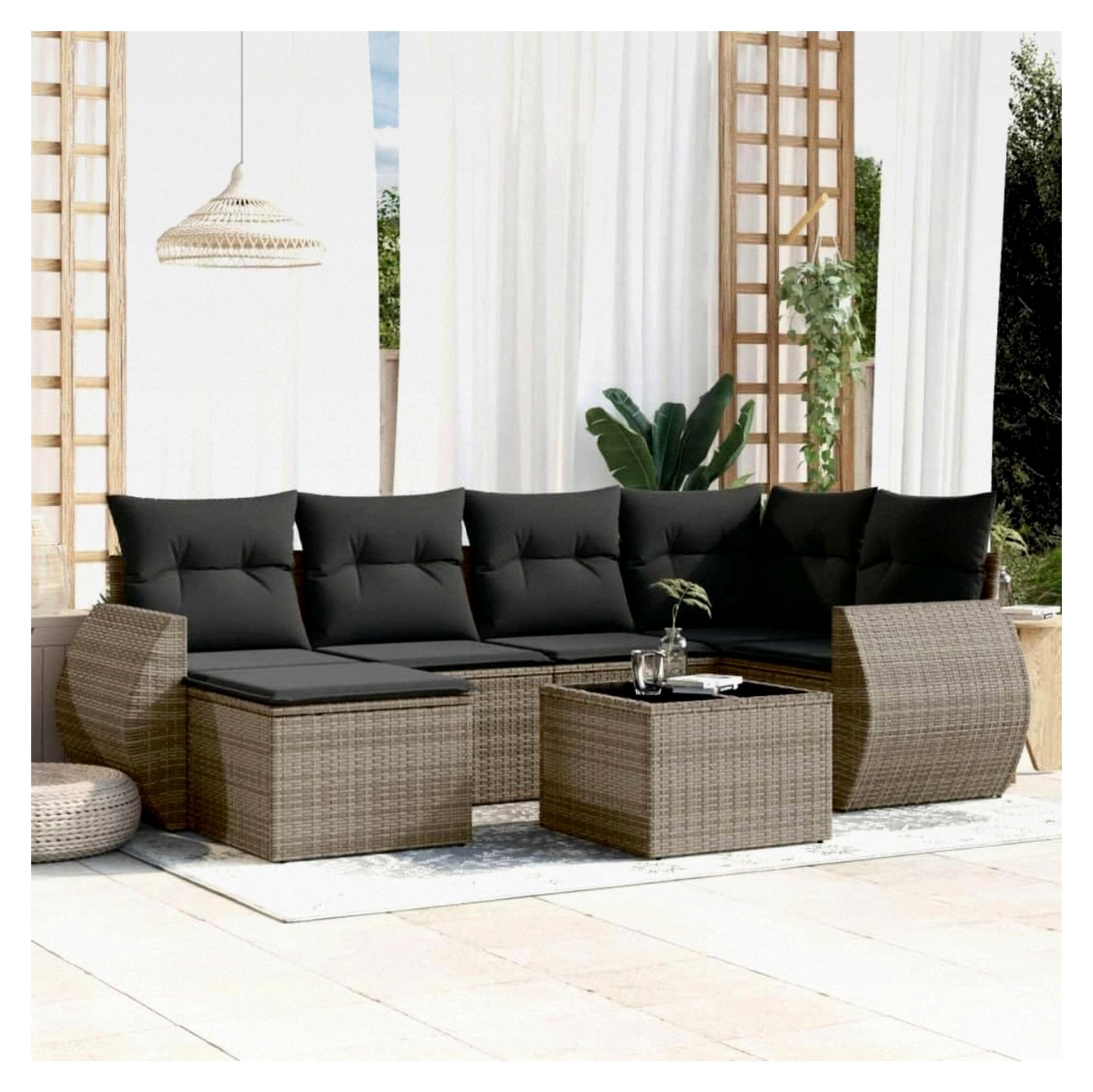Gartenlounge mit Stauraum für Balkonmöbel