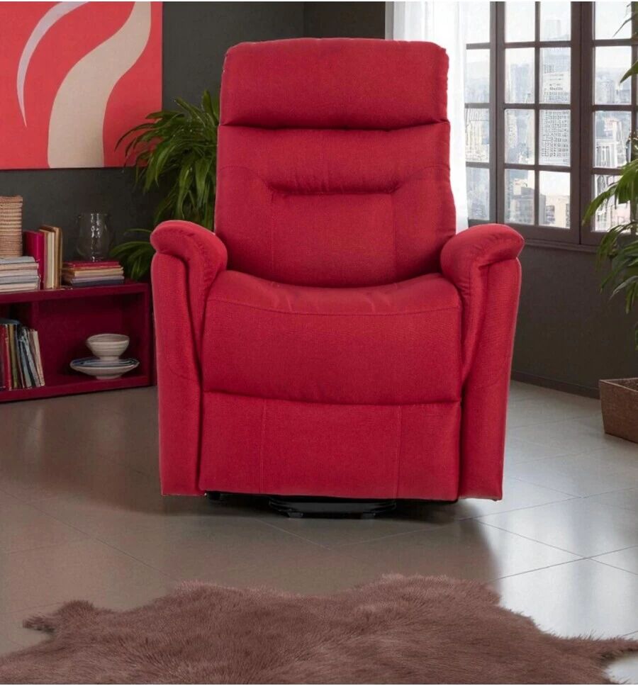 BellaHome POLTRONA PRATO BORDEAUX DOPPIO MOTORE