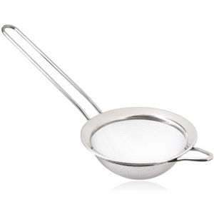 wenco Küchensieb 556187, feinmaschig, Ø 8 cm, breiter Rand, Edelstahl silber