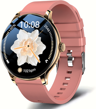 Shopalltechgadgets Smart Watch For Women With Bluetooth Calling Heart Rate Monitor For Android IOS pink