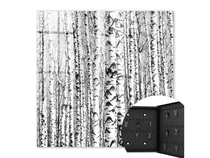 SCHLÜSSELBOX Schwarz 30x30 cm- Türöffnung nach rechts - Birkenwald
