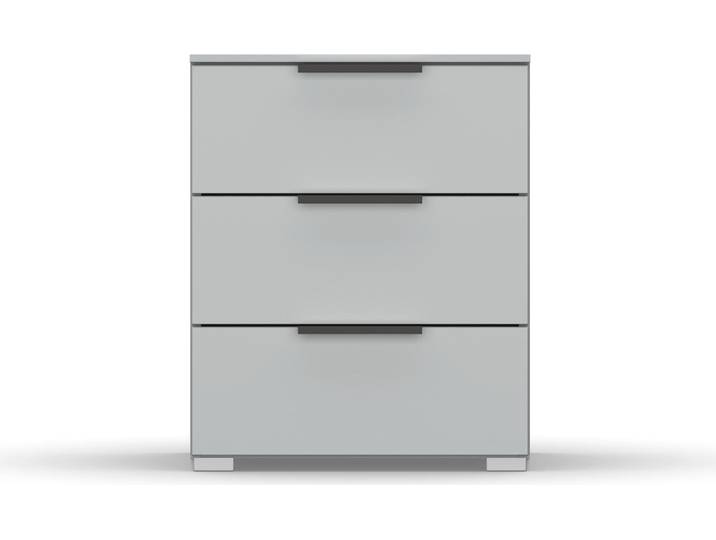 Nachtkommode RAUCH Nachttisch Nachtkonsole Nachtschrank SKAT MERIDIAN , grau (seidengrau), B:40cm H:61cm T:42cm, Holzwerkstoff, Sideboards, Nachtkommode, mit 3 Schubladen in elegantem Design MADE IN GERMANY