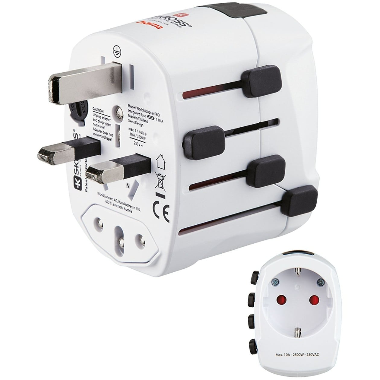 Hama Wereldreisadapter World Travel Pro, 3-polig Wifi adapter, Wit