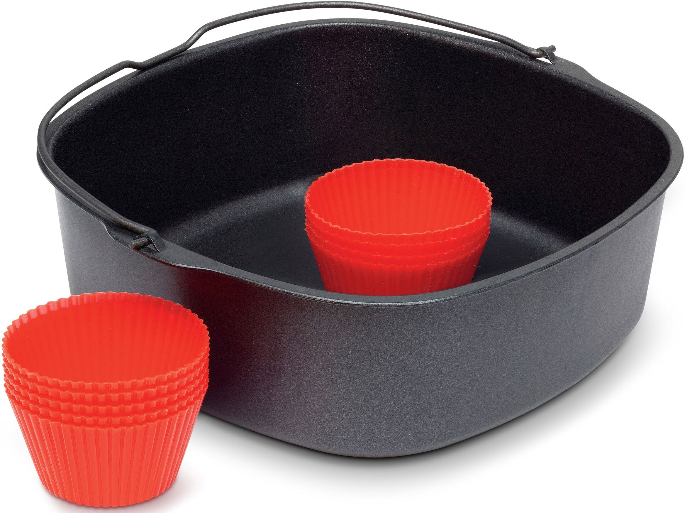 Philips Backeinsatz "Back-Kit HD9956/00", schwarz, B:22,3cm H:9cm T:22,3cm, Küchenmaschinen-Einsätze, mit Muffincups, Backeinsatz schwarz Einheitsgröße