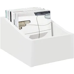 vidaXL LP Plattenbox (Platten), CD- & Schallplatten Aufbewahrung, Weiss