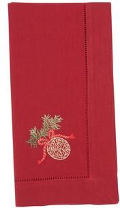 Saro Lifestyle "Embr'D Ornament Hemstitch Napkin (Set of 6) - 20""x20"""