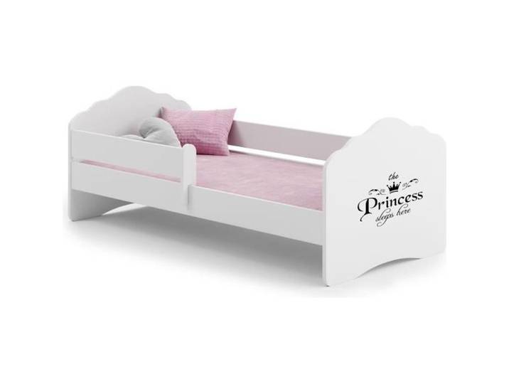 Lit enfant 160x80 cm + sommier + matelas + barrière de sécurité