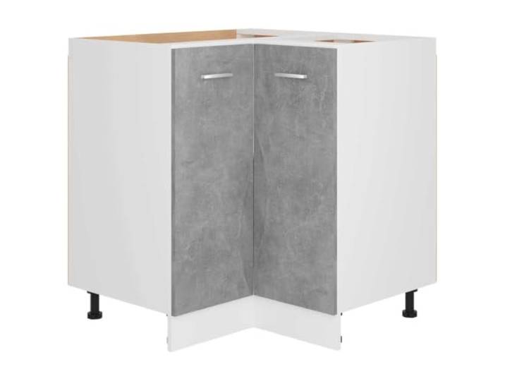 HKTMGDNG Eckunterschrank Lyon Betongrau 75,5x75,5x81,5 cm Holzwerkstoff Funktionaler Eckschrank für Ihre Küche schafft mit zwei Fächern sauberen Stauraum für Töpfe, Geschirr und Zubehör.