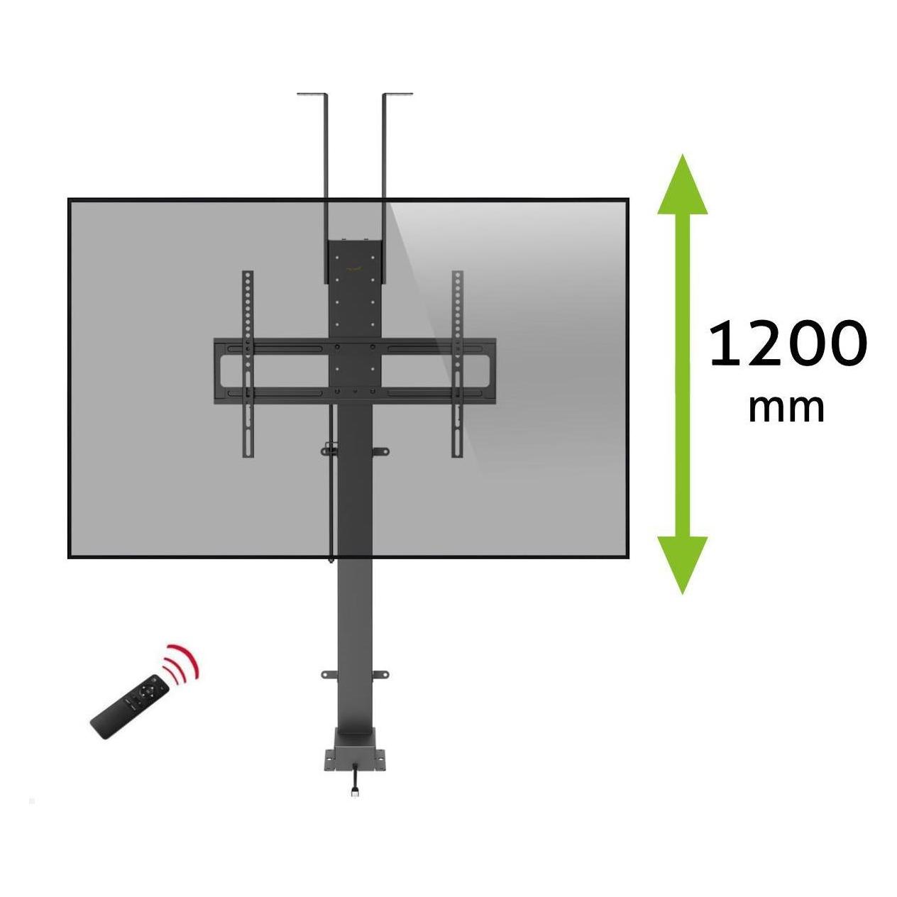 MonLines MLS038B Einbau TV Lift 43-88 Zoll, 1200 mm, Hub, schwarz (60 kg, 43" - 88") (60416579)