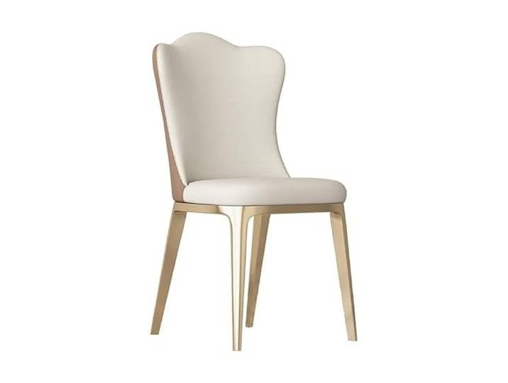 DIANXI Lounge-Sessel Leichter Luxus-Esszimmerstuhl, Haushaltscreme, Wind, Restaurant, moderner, einfacher Rückenlehnenstuhl, kreativer Polsterstuhl