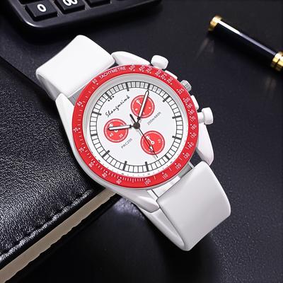ModernMart Stylish Silicone Band Women Sports Watch With Quartz Movement & Three Dial Design white