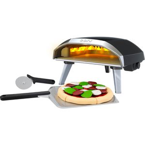 casdon Haushaltsspielzeug ooni pizza oven, Pizzaoffen mit Flammeneffekt-Licht und Zubehör, 6 Stück