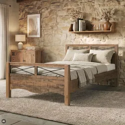 Bett Akazie 160x200x100 natur versiegelt NATURE OF SPIRIT #346