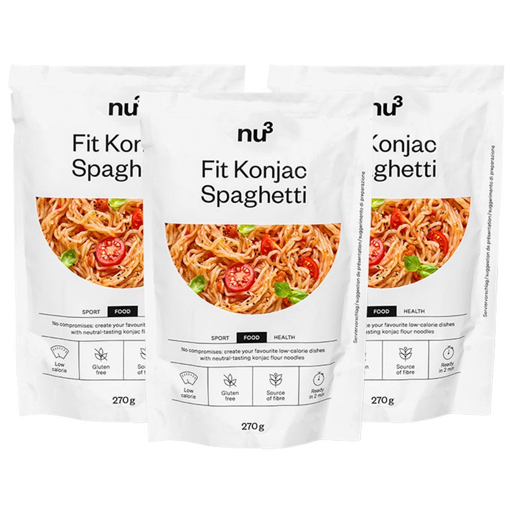 3 x nu3 Fit Konjak Spaghetti 3x270 g Paste