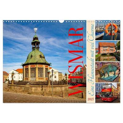 Wismar – Eine Hansestadt mit Charme (Wandkalender 2027 DIN A3 quer), CALVENDO Monatskalender