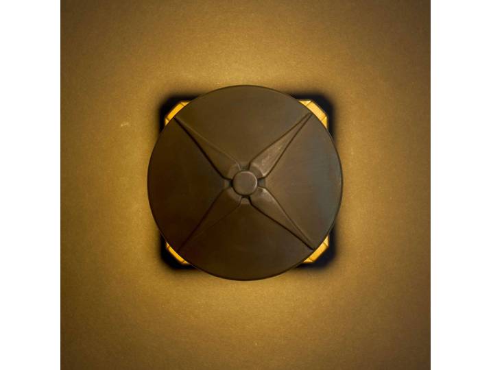 Wandlamp buiten Aura Disk, brons / oud-messing, Messing, Landelijk, Wandlamp buiten