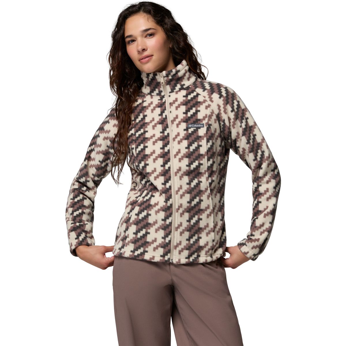 Columbia Women's Benton Springs Printed Fleece Jacket dark stone, twills (274) M 202177-2021771-274-M