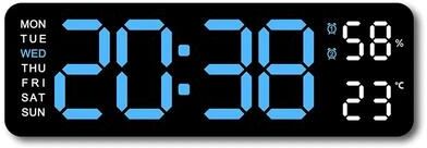 Uplifted Goods Large Digital Wall Clock With Temperature Humidity Auto Dimming USB Powered f