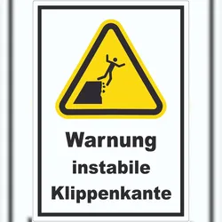 HB-Druck Aufkleber Warnung instabile Klippenkante A6 (105x148mm)