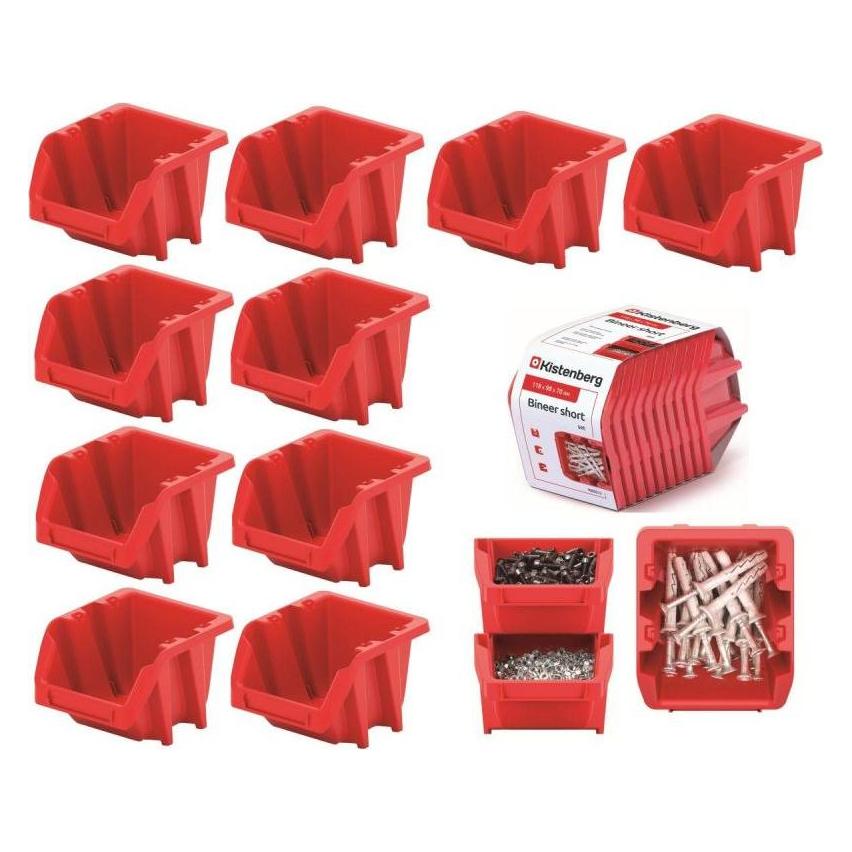Prosperplast KUWETY 6 BINEER SHORT 10 SZT. CZERWONE 180x98x118mm (35618261)
