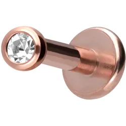 Titan Labret mit Innengewinde KRISTALL