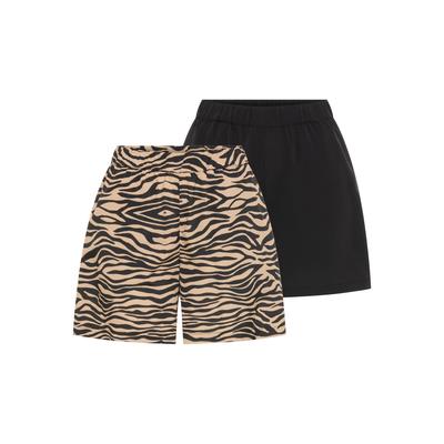 Shorts LAURA SCOTT, Damen, Gr. 36, N-Gr, schwarz, Web, Obermaterial: 100% Polyester, bedruckt, bequem kurz, Hosen Shorts, kurze Webhose mit weitem Bein, bequemer Sitz durch Gummizug am Bund
