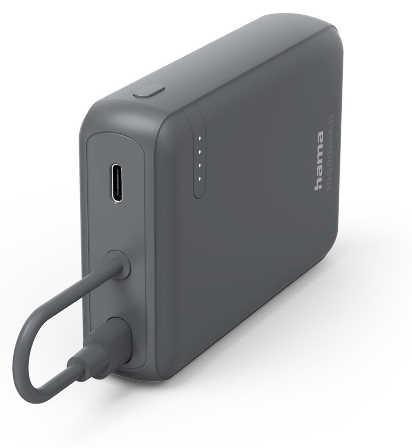 Hama Power Pack Travel 10 HD Powerbank 10000mAh met 2x USB-C uitgangen Grijs