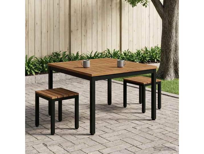 Table latérale NANAS Neuf Table basse (1 PC) Naturel et noir 100x100 5x45 cm &6487