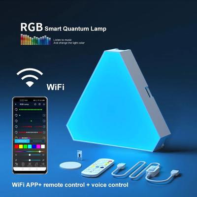 Uplifted Finds LED Triangular Quantum RGB Wall Lamp With Rhythm Pickup wifi App No Plug