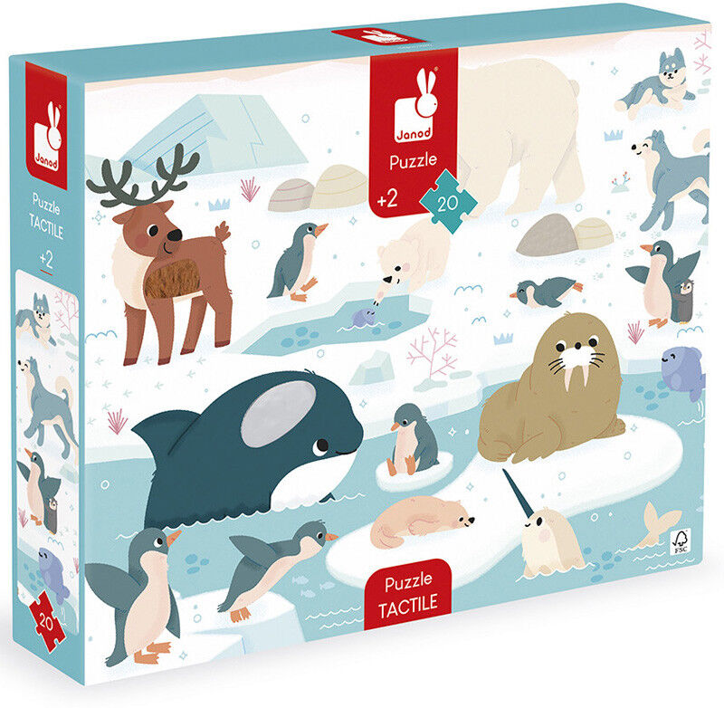 Puzzle tactile Pôles Polaires 20 pcs - Janod