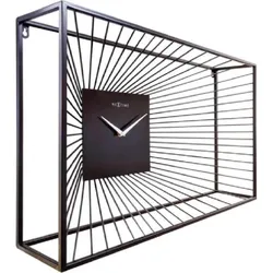 Nextime, Wanduhr, 3301ZW - Wanduhr "Vasco", Lautlos, Schwarz, Metall, 70x45x15 cm