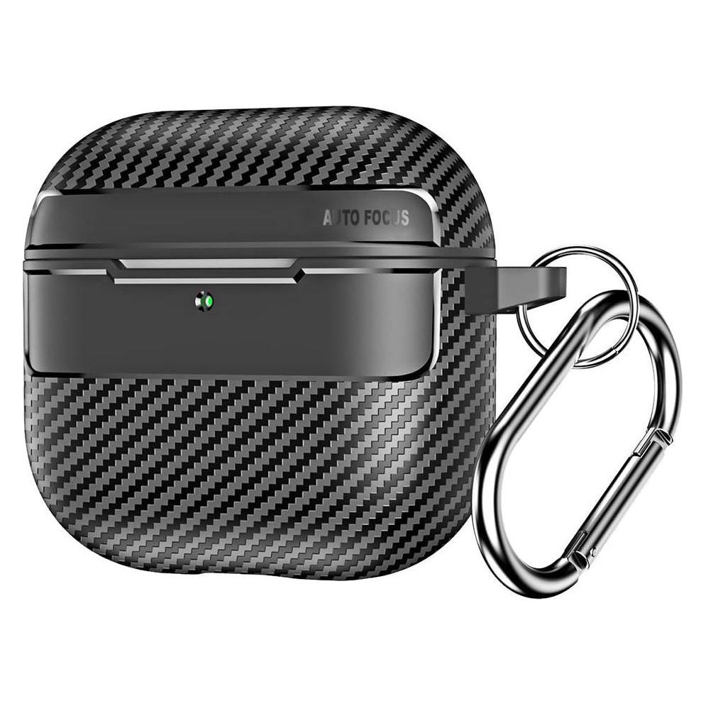 Techsuit - CarbonFiber - for AirPods 4 - Black (Kopfhörer Hülle) (56362887)