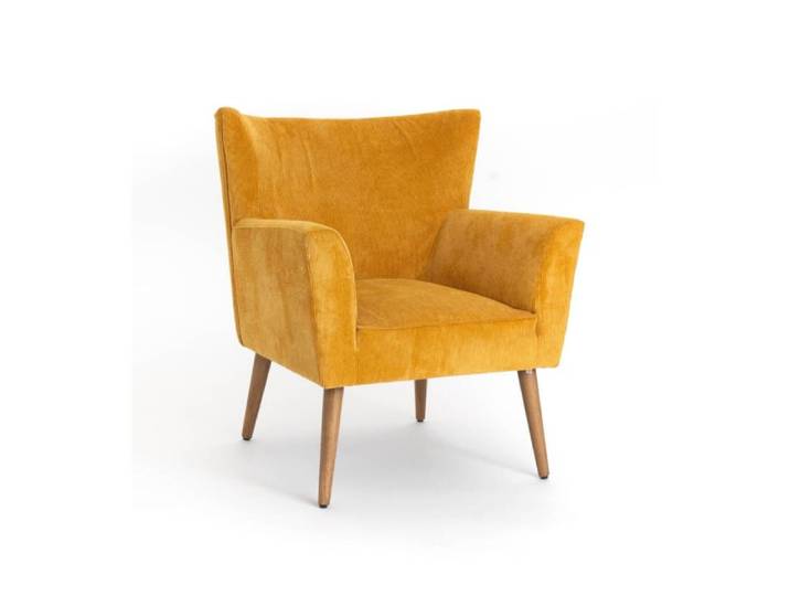 Fauteuil à accoudoirs en velours côtelé