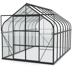 Vitavia Aktionsangebot (inkl. 100 Euro Zubehör): Gewächshaus "Dione 11500" inkl. Stahlfundamentrahmen,schwarz,11,5 m2