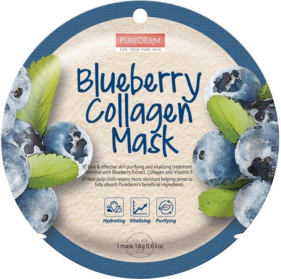 PUREDERM Blueberry Collagen Mask 18g